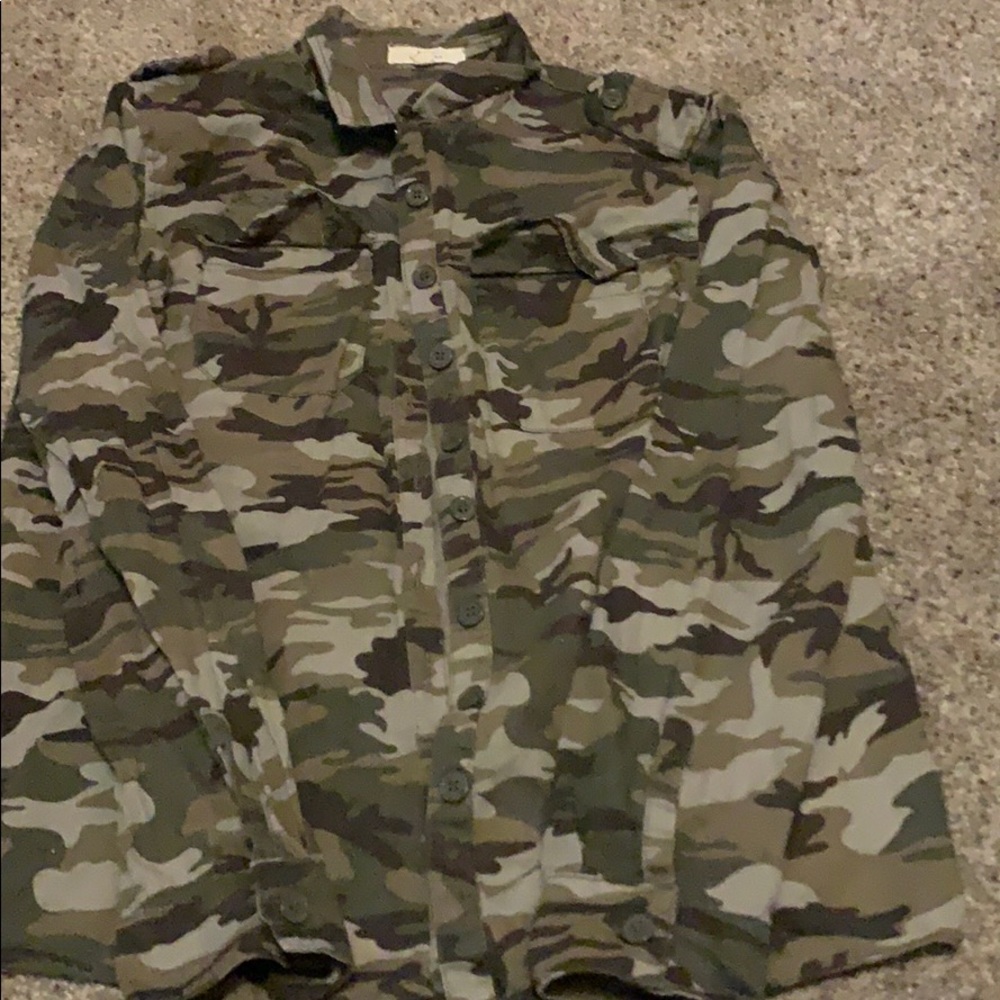Camouflage button down shirt
